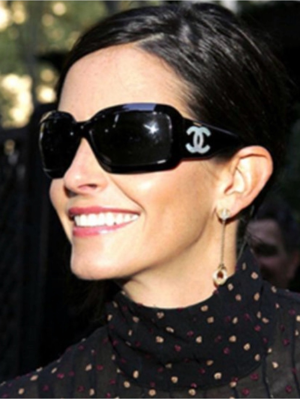 Chanel Mother of Pearl Sunglasses Authentic Black with Box
